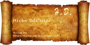 Hicke Dániel névjegykártya